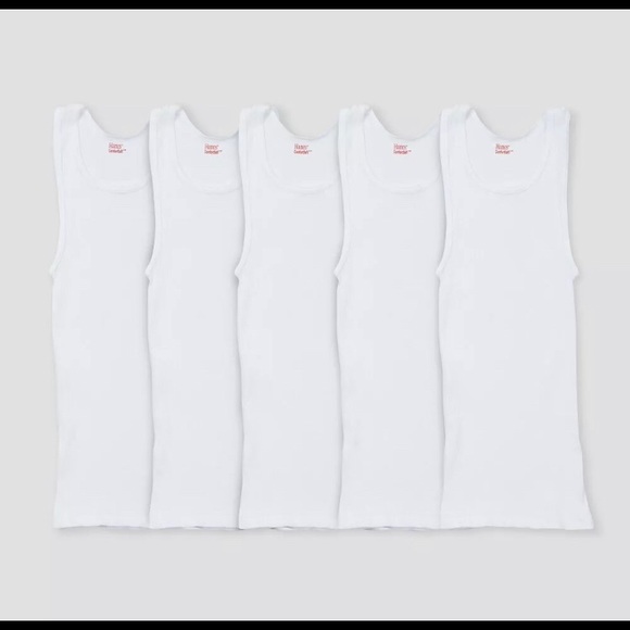 HANES- Boys Toddler Tank Top Pack White Undershirt - Picture 3 of 5